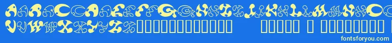 13DokusanNormal-fontti – keltaiset fontit sinisellä taustalla