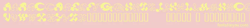 13DokusanNormal-fontti – keltaiset fontit vaaleanpunaisella taustalla