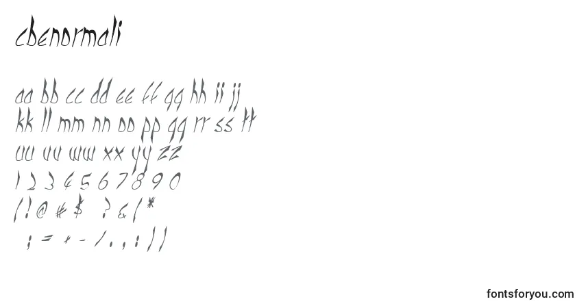 A fonte CbenormalI – alfabeto, números, caracteres especiais