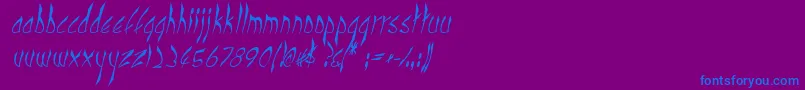 CbenormalI Font – Blue Fonts on Purple Background