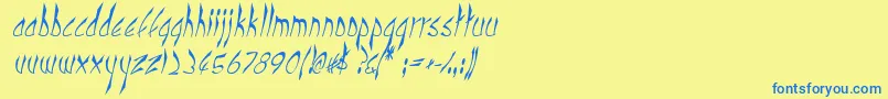 CbenormalI Font – Blue Fonts on Yellow Background