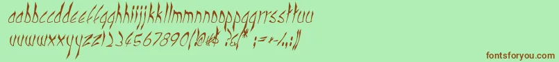 CbenormalI Font – Brown Fonts on Green Background