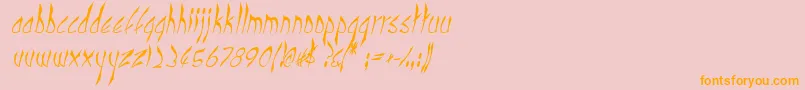 CbenormalI Font – Orange Fonts on Pink Background