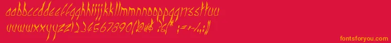 CbenormalI Font – Orange Fonts on Red Background