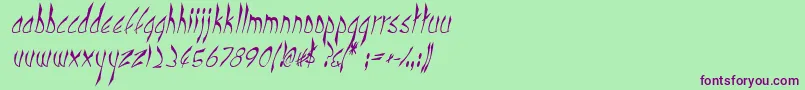 CbenormalI Font – Purple Fonts on Green Background