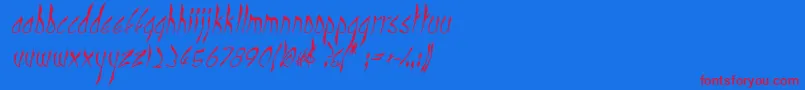 CbenormalI Font – Red Fonts on Blue Background