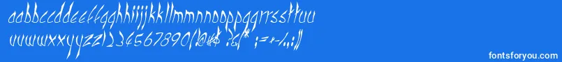 CbenormalI-Schriftart – Weiße Schriften auf blauem Hintergrund