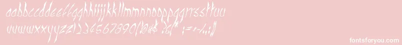 CbenormalI-Schriftart – Weiße Schriften auf rosa Hintergrund