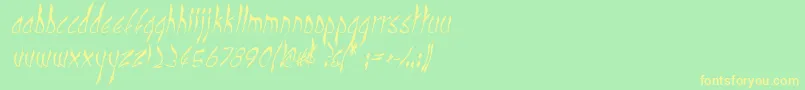 CbenormalI Font – Yellow Fonts on Green Background