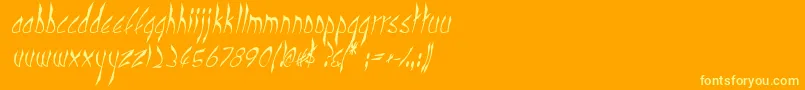 CbenormalI-Schriftart – Gelbe Schriften auf orangefarbenem Hintergrund