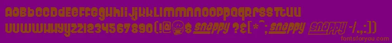 Snappy ffy Font – Brown Fonts on Purple Background