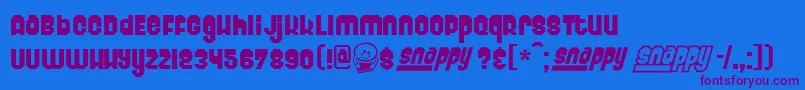 Snappy ffy Font – Purple Fonts on Blue Background