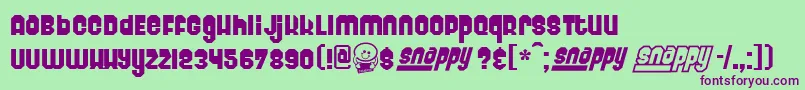 Snappy ffy Font – Purple Fonts on Green Background