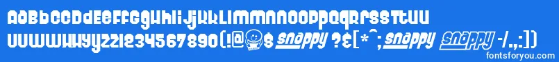 Snappy ffy-fontti – valkoiset fontit sinisellä taustalla