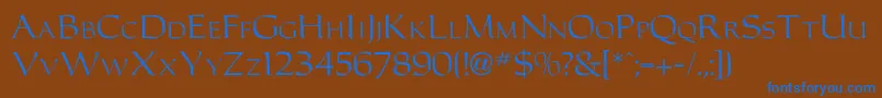 Carolusromanfont Font – Blue Fonts on Brown Background