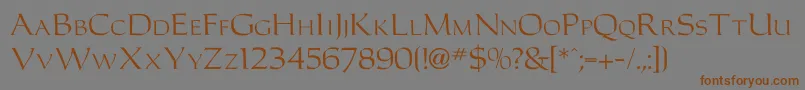 Czcionka Carolusromanfont – brązowe czcionki na szarym tle
