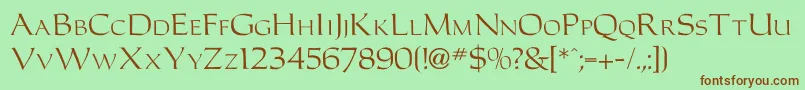 Carolusromanfont Font – Brown Fonts on Green Background