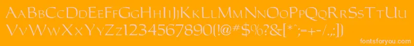 Carolusromanfont Font – Pink Fonts on Orange Background