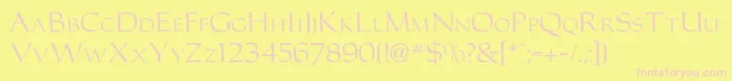Carolusromanfont Font – Pink Fonts on Yellow Background