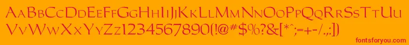 Carolusromanfont Font – Red Fonts on Orange Background
