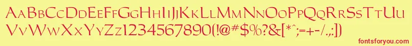 Carolusromanfont Font – Red Fonts on Yellow Background
