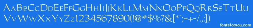 Подробнее о шрифте Carolusromanfont Шрифт Carolusromanfont – жёлтые шрифты на синем фоне