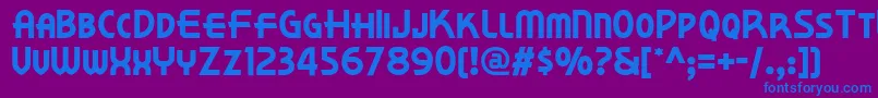 フォントKornerdelinf – 紫色の背景に青い文字