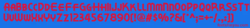 Kornerdelinf Font – Red Fonts on Blue Background