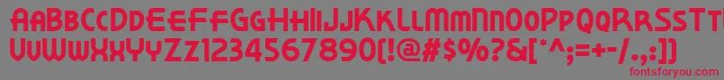 Czcionka Kornerdelinf – czerwone czcionki na szarym tle
