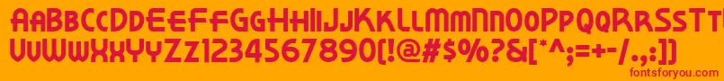 Kornerdelinf Font – Red Fonts on Orange Background