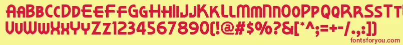 Kornerdelinf Font – Red Fonts on Yellow Background