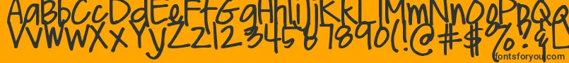 DjbMeAndMyShadowLight Font – Black Fonts on Orange Background