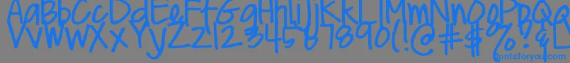 DjbMeAndMyShadowLight Font – Blue Fonts on Gray Background