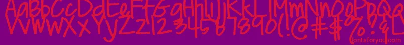 フォントDjbMeAndMyShadowLight – 紫の背景に赤い文字