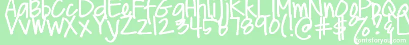 DjbMeAndMyShadowLight Font – White Fonts on Green Background