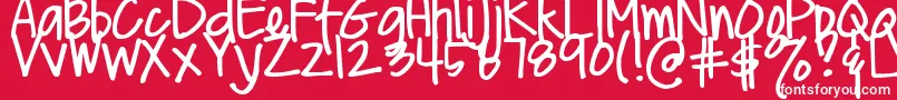 フォントDjbMeAndMyShadowLight – 赤い背景に白い文字