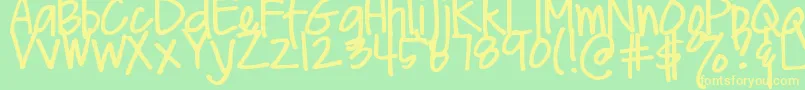 DjbMeAndMyShadowLight Font – Yellow Fonts on Green Background