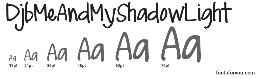 Размеры шрифта DjbMeAndMyShadowLight