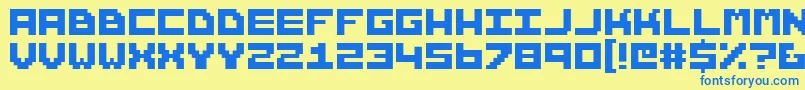 Czcionka Hunter ffy – niebieskie czcionki na żółtym tle