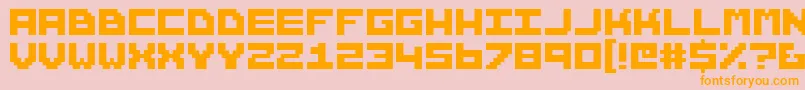 Czcionka Hunter ffy – pomarańczowe czcionki na różowym tle
