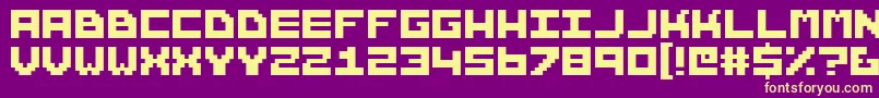 Weitere Informationen zur Hunter ffy-Schriftart Hunter ffy-Schriftart – Gelbe Schriften auf violettem Hintergrund