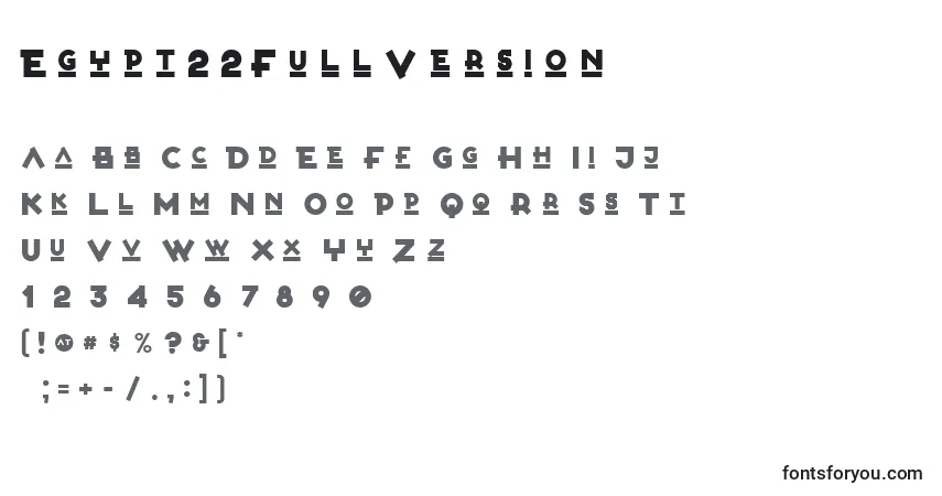 A fonte Egypt22FullVersion – alfabeto, números, caracteres especiais