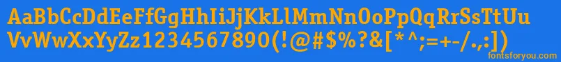 OfficinaserifcttBold Font – Orange Fonts on Blue Background