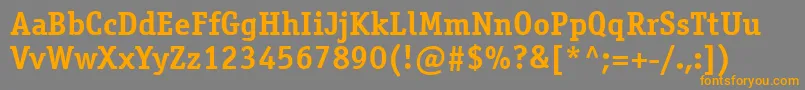 フォントOfficinaserifcttBold – オレンジの文字は灰色の背景にあります。