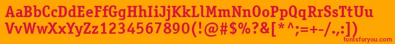 OfficinaserifcttBold Font – Red Fonts on Orange Background