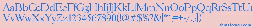 フォントGascogneLight – ピンクの背景に青い文字