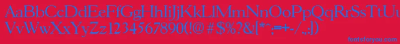 GascogneLight Font – Blue Fonts on Red Background