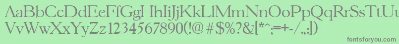 GascogneLight Font – Gray Fonts on Green Background