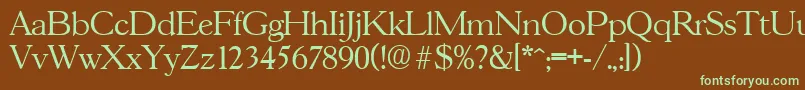 GascogneLight Font – Green Fonts on Brown Background