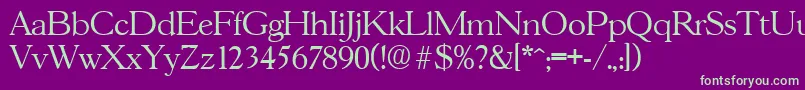 GascogneLight Font – Green Fonts on Purple Background